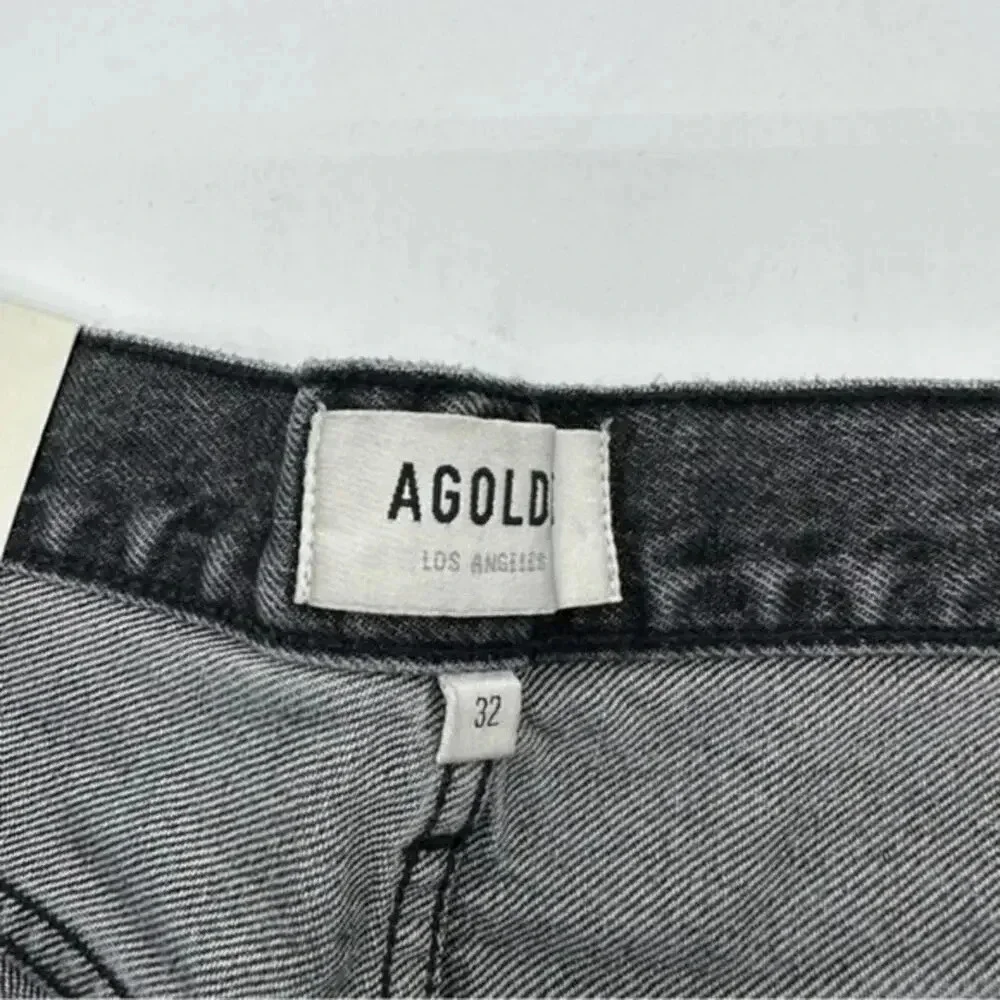 NWT Agolde Dee High Rise Short in Moxy Sz 32 Mom Shorts (Black) B1726